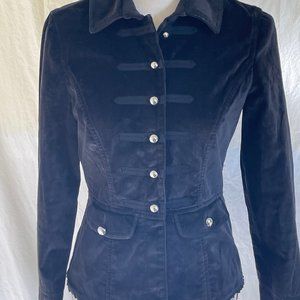 White House Black Market Jacket. Size 4.  Black Velvet Material  *